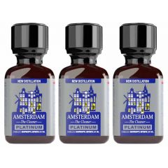3 Bottles of 24ml Amsterdam Platinum Leather Cleaner Poppers 