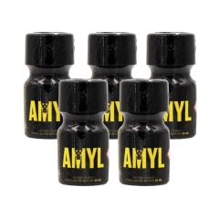 Five individual bottles of Amyl Leather Cleaner 10ml displayed together as a bulk multi-pack supply.