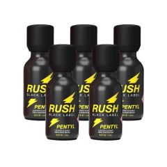 Rush Black Label Pentyl Poppers - 24ml - 5 Pack