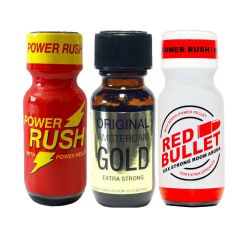 Power Rush 25ml-Amsterdam-Red Bullet - 3 Pack Multi