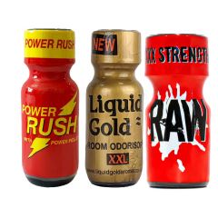 Power Rush 25ml-Liquid Gold XXL-Raw - 3 Pack Multi